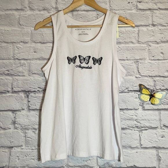 AEROPOSTALE Butterfly Muscle Shirt Size Small - Picture 2 of 5